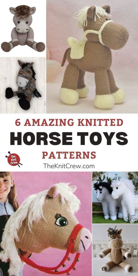 Knit Toys Free Pattern Stuffed Animals, Knitted Horse, Knitting Needle Case Pattern, Baby Hat Knitting Patterns Free, Small Knitting Projects, Knitted Stuffed Animals, Knitted Toys Free Patterns, Knitting Needle Case, Baby Hat Knitting Pattern