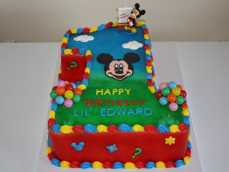 Mickey Mouse 1St Birthday Cake Mickey Mouse Clubhouse 1st Birthday Cake Cakecentral Mickey Mouse Clubhouse Birthday Cake, Γενέθλια Mickey Mouse, Mickey Cake, Mouse Birthday Cake, Mickey First Birthday, Mickey Mouse Birthday Cake, Mickey Mouse First Birthday, Mickey Mouse Clubhouse Birthday Party, Mickey Cakes