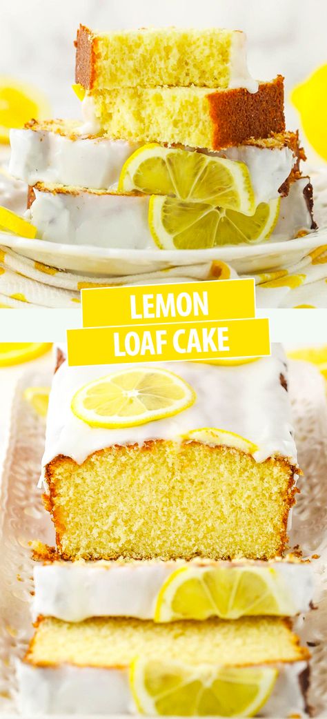 This easy Lemon Loaf Cake is a moist, tender treat that’s jam-packed with natural citrus flavor. A warm loaf of lemon bread is infused with fresh lemon syrup, cooled to room temperature, then drizzled with creamy lemon icing! Lemon Drizzle Loaf Cake, Lemon Cake With Lemon Icing, Easy Lemon Loaf Cake, Easy Lemon Loaf, Fresh Lemon Recipes, Summertime Desserts, Lemon Loaf Recipe, Work Recipes, Easy Cakes