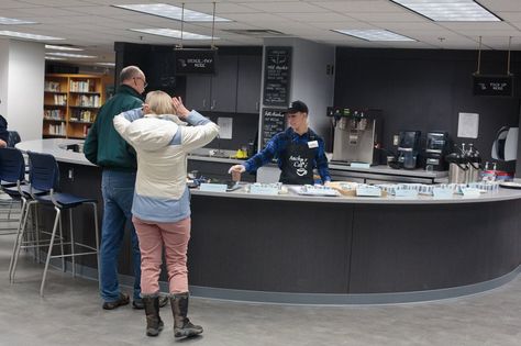 Locally roasted coffee served at new cafe run by high school students | MLive.com School Coffee Shop, Library Media Center, Coffee Serving, Shop Class, News Cafe, Roasted Coffee, The Anchor, Coffee Cafe, Media Center