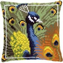 Vervaco Printed Cross Stitch Cushion Kit. Peacock. Peacock Pillow, Needlepoint Pillow Kits, Needlecraft Kits, Cross Stitch Cushion, Stitch Pillow, Cross Stitch Pillow, Tapestry Kits, Diy Cross, Beautiful Cross Stitch