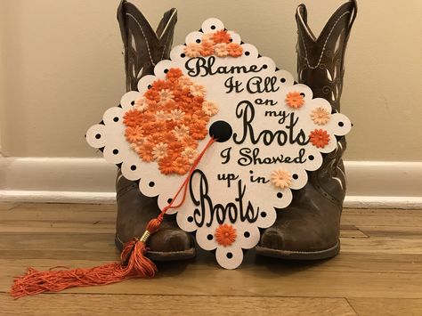 College graduation cap. Country. Cowgirl Graduation Cap, Country Grad Caps, Western Cap Decoration Graduation, Country Graduation Cap Designs, Western Graduation Cap Designs, Morgan Wallen Graduation Cap, Graduation Cap Designs Country, Country Graduation Cap, Western Graduation Cap