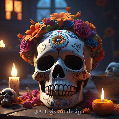 I want to thank @galactic_ai_art for inviting me to this beautiful challenge: #khaleesiartchallenge24 about the celebration of El Dia de Los Muertos Thank you so much for this challenge. Hosted by: @khaleesi_aiartistry I invited these incredible artists: @end_time_romance @_creativekiphotos_ @_alexiel13_ai Bones Tattoo, Mexican Art Tattoos, Creepy Halloween Makeup, Mexican Skull, Halloween Makeup Diy, Bone Tattoos, Day Of The Dead Skull, Mexican Skulls, Horror Movie Characters