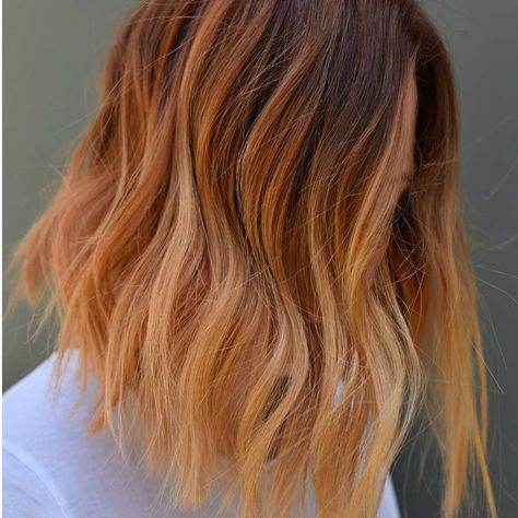 Ginger Peach Is Fall’s Prettiest Ombré Hair Color Trend | Allure Ombre Hair Ginger, Hair Ginger Brown, Ginger Ombre, Brown Ombre Hair Color, Peach Hair Colors, Hair Ginger, Ginger Brown, Ginger Peach, Brown Ombre Hair