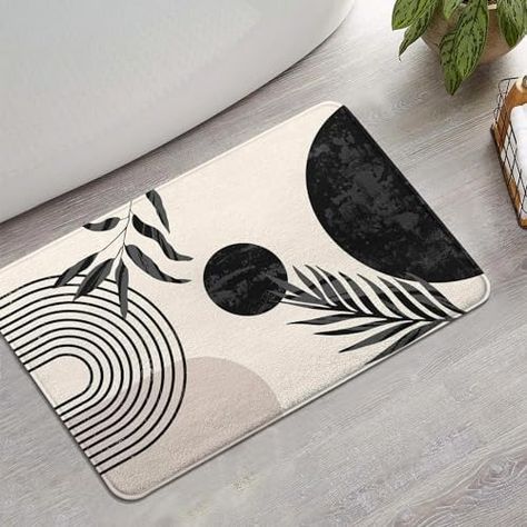 Amazon.com: Black and White Boho Bathroom Rugs Non-Slip, Cute Bath Mat Soft Washable Small Bath Mat Aesthetic Bathmat for Bathtub Bedroom Kitchen : Home & Kitchen White Boho Bathroom, Black And White Boho Bathroom, Bathtub Bedroom, Small Bathroom Rugs, Boho Chic Bathroom Decor, Rugs Black And White, Boho Bathroom Rugs, Grey Bathroom Rugs, Boho Bath Mat