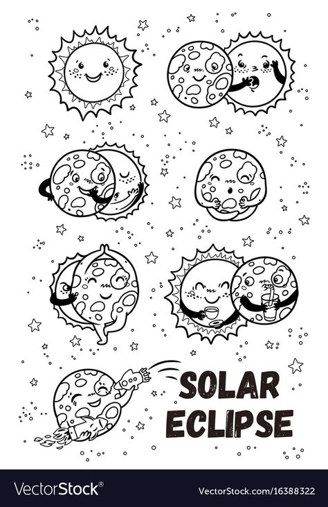 Solar Eclipse Doodle, Solar Eclipse Coloring Pages 2024, Solar Eclipse Coloring Pages, Solar Eclipse Worksheets, Stem Worksheets, Eclipse Illustration, Sun Black And White, Solar Eclipse Kids, Solar Eclipse Activity