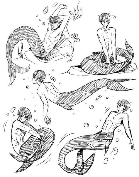 Mermaid Reference, Anatomy Help, Fish People, Mermaid Pose, Mermaid Drawings, Mermaid Stuff, Rp Ideas, Drawing Bases, Body References