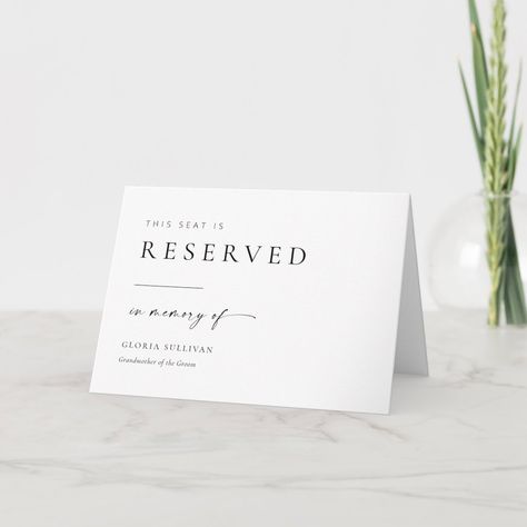 Wedding Reserved Seat, Reserved Seating Wedding, Chic Modern Wedding, Reserved Seating, Reserved Signs, Wedding Things, Folded Cards, Modern Wedding, Chic Decor