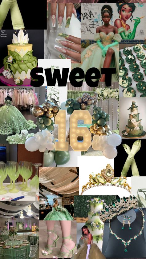 Princess Tiana Birthday Party, Tiana Birthday Party, Princess Sweet 16, Sweet 16 Party Themes, Sweet 16 Photos, Sweet Sixteen Birthday Party Ideas, Sweet Sixteen Dresses, Sweet 16 Themes, Frog Theme