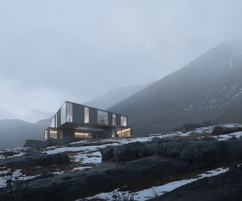 Iceland House, Rugged Landscape, Architecture Magazine, Exterior Rendering, Minsk Belarus, Architecture Magazines, Architecture Rendering, Architecture Illustration, Architecture Visualization