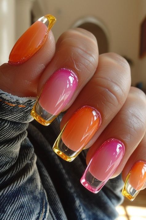 Unique Summer Nails Designs Art Ideas, 90s Nail Polish, Summer Nails 2024 Color Trends, Nail Polish Design Ideas, Nagel Tips, Her Nails, Jelly Nails, Pink Nail, Nails 2024