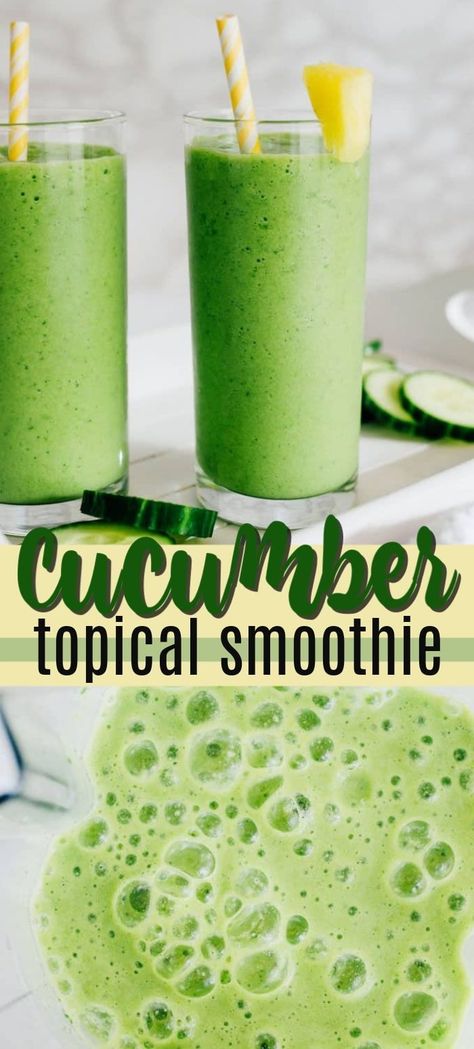 Easy Breakfast Smoothies, Cucumber Smoothie, Smoothies Vegan, Veggie Smoothies, Green Smoothie Recipe, Detox Juice Recipes, Smoothie Cleanse, Smoothie Drink Recipes, Smoothie Packs