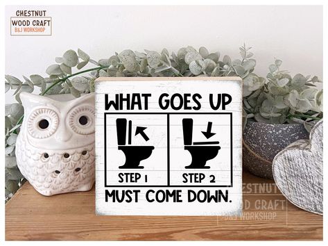 Please read full description before purchase, thank you Make to order, processing time 3-5 days Handmade bathroom sign  Close the Lid! - What goes Up, Must come down this beautiful sign is a great decor for your bathroom or tiered tray sign bathroom theme Please, do not expect a larger size than is in this description, size is in centimetres made from MDF, size 10x10 cm (4x4 inch) or 15x15 cm (6x6 inch), please allow some variability 6 mm/9mm thickness - suitable for support, it is NOT free-standing 18 mm thickness - freestanding the front size is printed paper, finished with matt varnish, the back side is unfinished indoor use only **processing time 3-5 business days** plus delivery time  the other decorations aren't included measuring advance Please measure your size before buying, do no Close The Lid Bathroom Sign, Bathroom Rules Sign, Bathroom Theme, Bathroom Rules, Toilet Sign, Bathroom Themes, Bathroom Sign, Crafts Workshop, D Craft