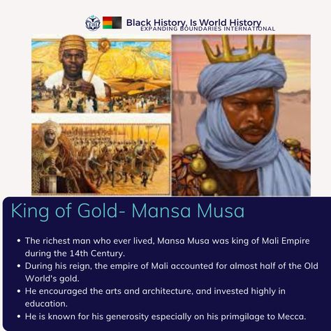 Mansa Musa History, Mali Empire, Mansa Musa, Richest Man, History Notes, Bible Love, African History, Rich Man, 14th Century