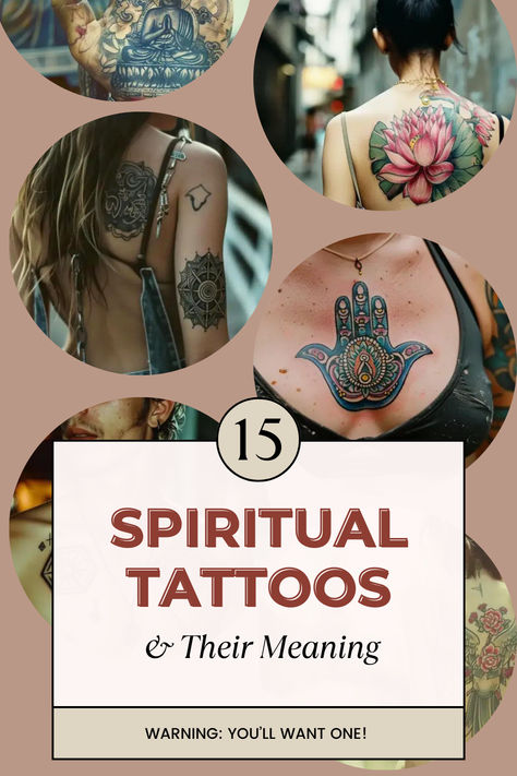 15-spiritual-tattoos-and-their-meanings Tattoo With Spiritual Meaning, Spiritual Lower Back Tattoo, Spiritual Tattoo Designs For Women, Universe Spiritual Tattoo, Spiritual Tattoos And Meanings, Spiritual Back Tattoos For Women, Soulshine Tattoo, Lightworker Tattoo, Flower Child Tattoo