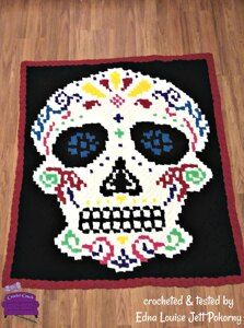 Skull Afghan, Sugar Candy Skulls, Crochet Couch, Yarn Bobbins, C2c Graphgan, Crochet Pattern Written, C2c Crochet Pattern, Coin Purse Pattern, Black And White Words