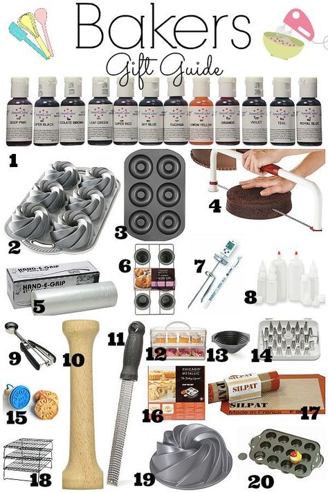 Every baker who loves baking needs and wants all this helpful and fun baking items. This bakers gift guide is a must have if you have a passion for baking or know someone who does. Baking Utensils Tools, Baking Tools And Equipment, Bakers Kitchen, Baking Gadgets, Passion For Baking, Baking Equipment, Cookie Sheets, Baking Items, Needs And Wants