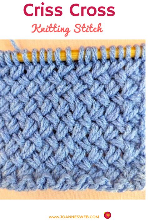 Knit Below Stitch, Cross Knitting Pattern, Wicker Stitch Knitting, Knitting Cross Stitch, Knitting Stitches Patterns, Different Knitting Stitches, Knitting Stitches For Beginners, Ravelry Knitting Free, Corak Krusye