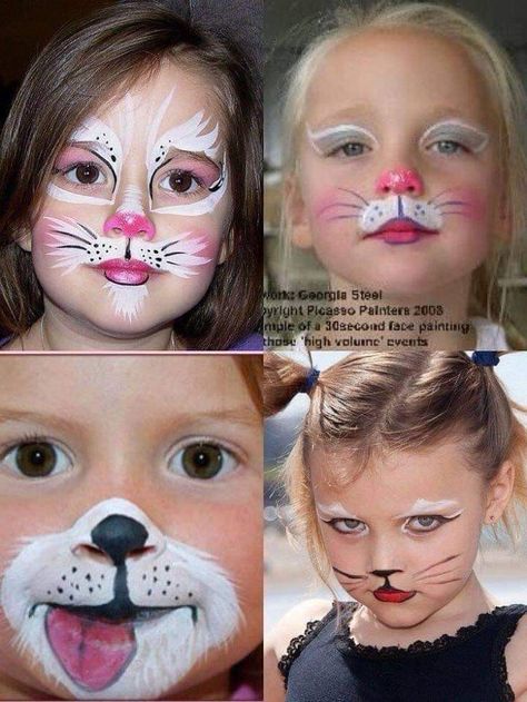 Bunny Face Paint, Bunny Makeup, Girl Face Painting, Animal Makeup, Face Painting Easy, Kids Face Paint, Face Painting Halloween, Kids Makeup, Face Painting Designs