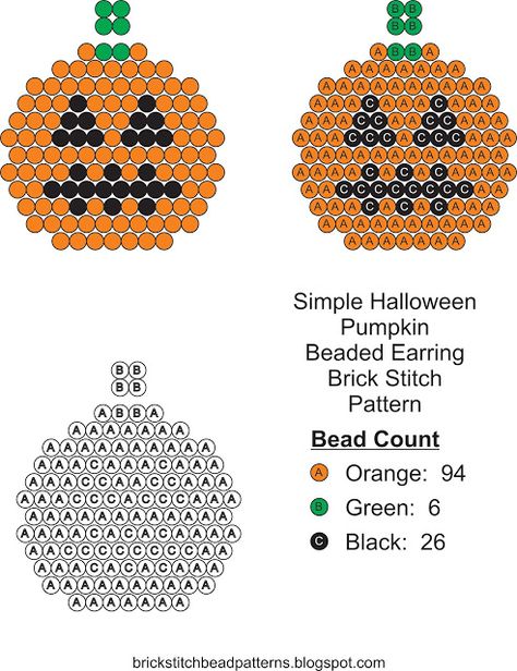 Brick Stitch Bead Patterns Journal: Simple Halloween Pumpkin #4 Brick Stitch Bead Patt... Diy Beaded Pumpkin Earrings, Pumpkin Bead Earrings, Halloween Loom Beading Patterns, Pumpkin Beaded Earrings, Halloween Pony Bead Patterns, Beaded Pumpkin Earrings, Halloween Beading, Halloween Earrings Beaded, Halloween Beaded Jewelry