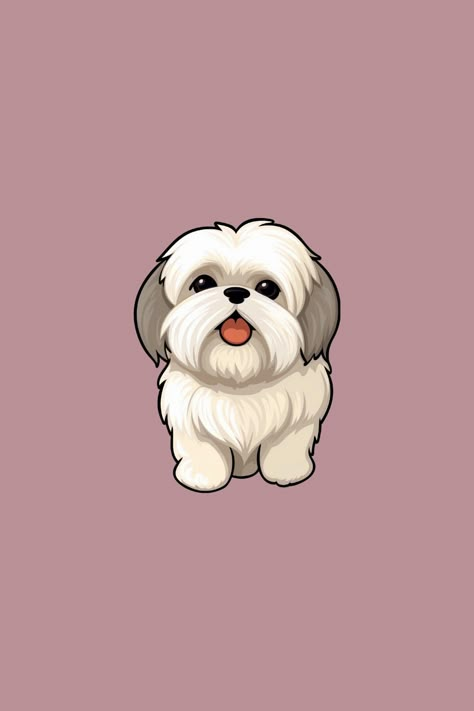 Dog Wallpaper Shih Tzu, Shitzu Wallpaper, Shitzu Drawing, Shih Tzu Wallpaper, Shih Tzu Drawing, Puppy Wallpaper Iphone, Pet Portrait Tattoos, Shih Tzu Training, Poodle Cute