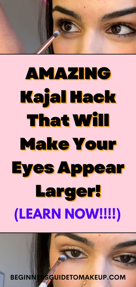 Kajal is an AMAZING product that can entirely change the vibe of your makeup! The other day, I was playing around with my makeup and stumbled across an amazing Kajal hack that I thought to share with you all! Kajal Hacks, Makeup Tutorials For Beginners, Kajal Pencil, Eyeshadow Tutorial For Beginners, Kajal Eyeliner, Tips For Glowing Skin, Easy Makeup Tutorial, Beauty Tips For Glowing Skin, Makeup Beginners