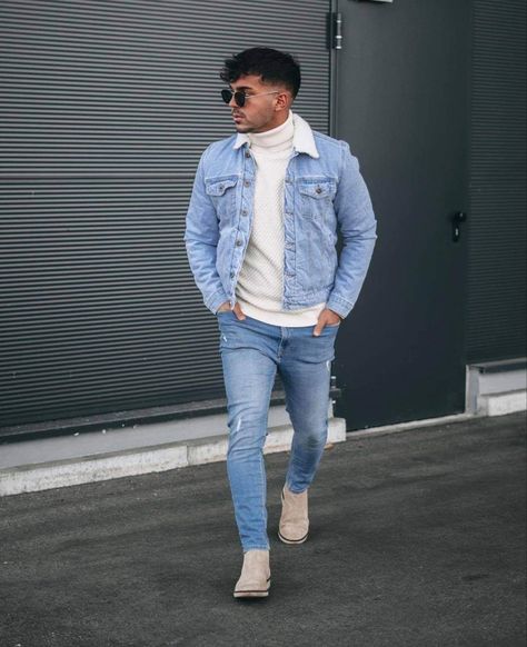 Mens Dressy Casual, Light Jeans Outfit, Outfits Men Streetwear, Mens Fashion Swag, Athleisure Men, Black Men Fashion Casual, Denim Jeans Fashion, Mens Fashion Blazer, Stylish Men Casual