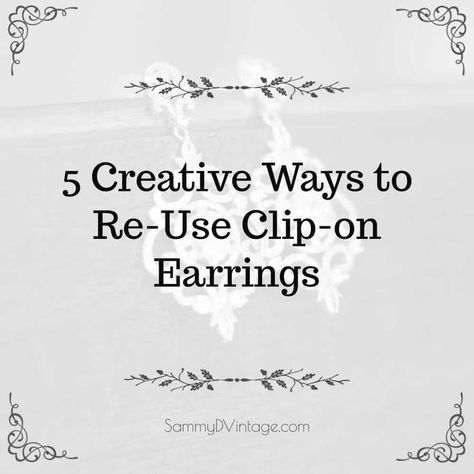 I see it all the time– earrings of all shapes and colors, sometimes single pieces holding mysterious stories behind all that glitz and unique design. What to do with them? Especially if you have pierced ears… to purchase clip-ons may seem like a waste. Keep reading to discover ways to up-cycle stray pieces and sets … 1960s Jewelry Earrings, What To Do With Old Clip On Earrings, Dior New Look, Secondhand Style, Vintage Jewelry Ideas, Vintage Clip Earrings, Diy Things, Shapes And Colors, 1990s Fashion