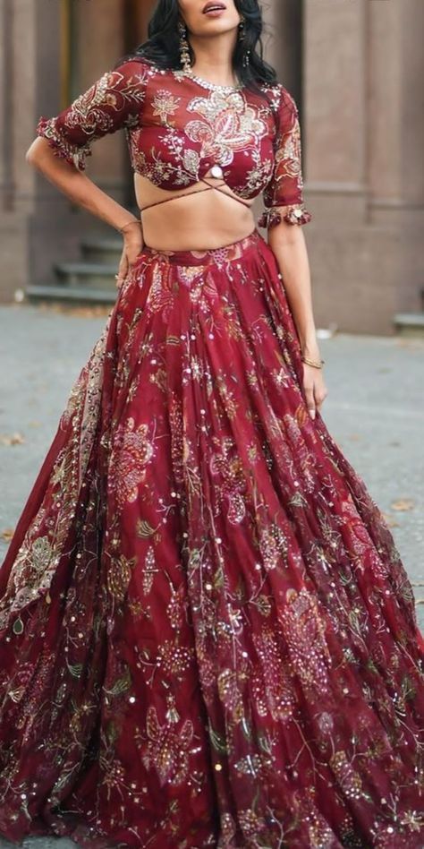 Mahima Mahajan, Brothers Wedding, Red Lehenga, Embroidered Lehenga, Lehenga, Red, Gold, Color