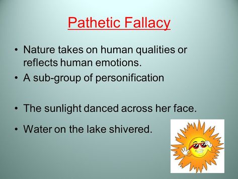 Pathetic Fallacy is an effective literacy tool. It is a type of personification which uses nature to reflect a character's emotions. #CreativeWriting #11plus Pathetic Fallacy, Literary Essay, Paper Writer, Essay Examples, Essay Topics, Human Emotions, Research Paper, Essay Writing, Monday Motivation