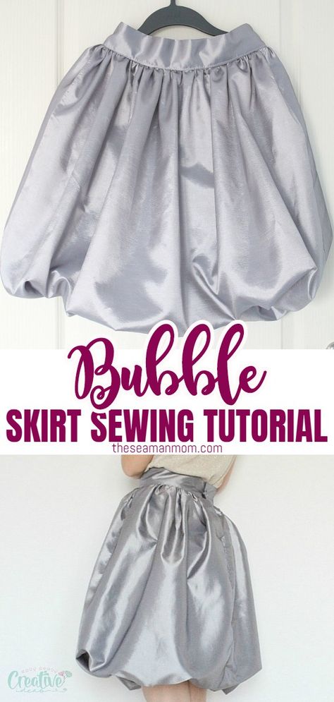 Wanna sew a super easy skirt that is adorable, fun, sweet and innocent? Make yourself an easy bubble skirt that is both flattering and comfortable! via @petroneagu Skirt Sewing Tutorial, Mew Ichigo, Sewing Costumes, Sew Tips, Sewing Curtains, Marcy Tilton, Skirt Pattern Free, Skirt Sewing Pattern, Balloon Skirt