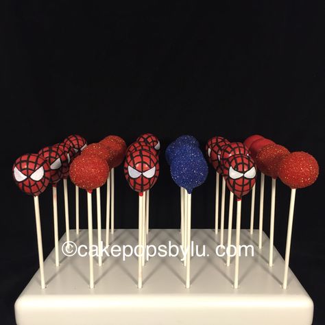 Spider Man Cakepop, Spider Man Cake Pops Ideas, Spidey And Friends Cake Pops, Spiderman Cake Pops Ideas, Spidey Cake Pops, Spider Man Cake Pops, Spider Man Cake Design, Spiderman Cakepops, Spiderman Cake Pops