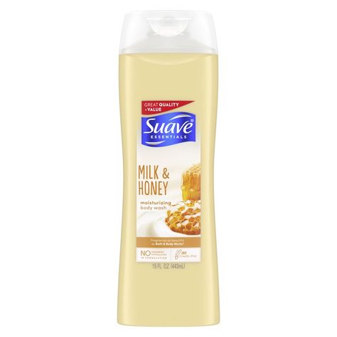 Suave Essentials Body Wash Creamy Milk and Honey Splash 15 fl. Oz. - Walmart.com Coconut Body Wash, Honey Body Wash, Liquid Body Wash, Exfoliating Body Wash, Oil Body Wash, Hygiene Care, Silky Skin, Shea Body Butter, Milk Honey