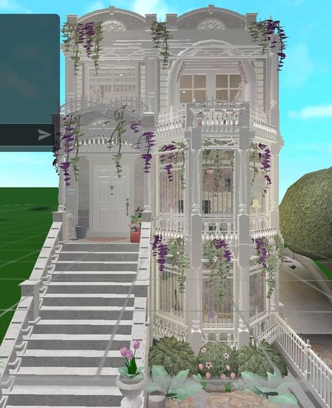 Bloxburg Townhouse Ideas, Townhouse Layout Bloxburg, Bloxburg Victorian House Layout, Bloxburg Victorian Decals, Townhouse Bloxburg, Bloxburg Townhouse, Bloxburg Christmas House, Victorian Backyard, Wallpaper Bloxburg