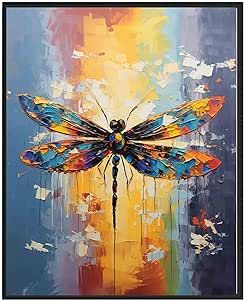 HomeArtPrint Dragonfly Art Print, Animal Painting Wall Art Abstract Artwork, Colorful Wildlife Prints Decor (24x36 inches (Unframed), Dragonfly) Artwork Colorful, Dragonfly Painting, Jacket Art, Prints Decor, Wildlife Prints, Dragonfly Art, Summer Painting, Animal Painting, Painting Wall Art