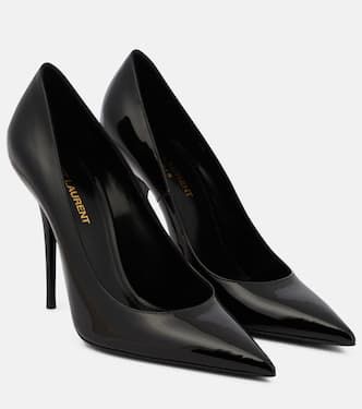 Saint Laurent Black Heels, Black Designer Heels, Black Stilleto Heels, Saint Laurent Heels, Saint Laurent Pumps, Shoes Heels Stilettos, Black Stiletto Heels, Dr Shoes, Large Leather Tote Bag