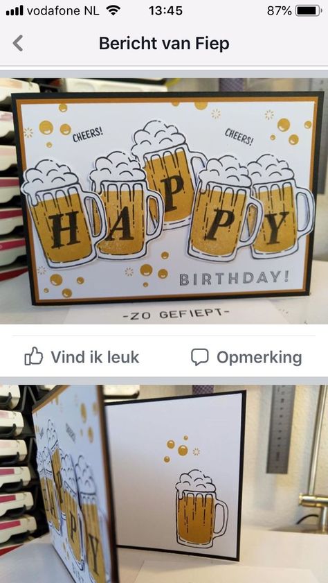 Stampin Up Beer Card, Stampin Up Masculine Cards, Masculine Cards Handmade, Wine Cards, Beer Birthday Cards, Whiskey Business, Beer Card, Cards For Men, Cards Masculine