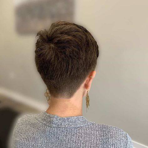 Pixie Cut Back, Pixie Cut Shaved Sides, Pixie Wedding Hair, Short Hair Back View, Very Short Hairstyles, Fine Hair Pixie Cut, Very Short Pixie Cuts, Short Hair Back, Short Shag Hairstyles