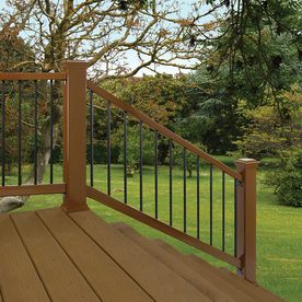 Trex Deck With Cable Railings, Brown Trex Deck With Black Railing, Trex Saddle Deck, Trex Enhance, Trex Woodland Brown Deck, Deck Railing Kits, Trex Deck Rocky Harbor, Deck Stair Railing, Deck Railing Systems