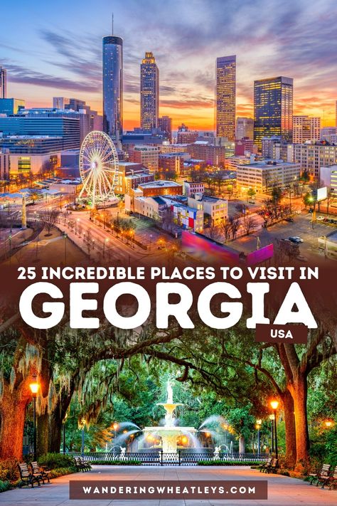 Discover the best things to do in Georgia with this guide to all the most incredible places in Georgia that you should visit during your next trip! Inside you'll find everything from awesome places to hike in Georgia to iconic buildings, and so much more! Start planning your Georgia vacation today! I USA travel I places to go in Georgia I what to do in Georgia I hiking in Georgia I where to eat in Georgia I Georgia attractions I where to go in Georgia I places to visit in Georgia I #Georgia #USA Places To Go In Georgia, Places To Visit In Georgia, Places In Georgia, Things To Do In Georgia, Georgia Travel Guide, Hiking In Georgia, Visit Georgia, Georgia Vacation, Georgia Travel