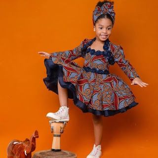 Gown Style For Children, Gown With Sneakers, Children Ankara Gowns, Ankara Gown Style, Short Flare Gown, Ankara Short Flare Gowns, Style For Children, African Kids Clothes, Ankara Styles For Kids