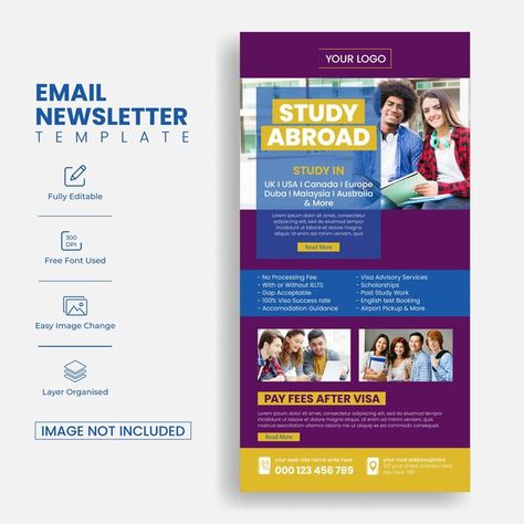 Education email newsletter template for ... | Premium Vector #Freepik #vector #university #study #information #news University Newsletter Design, University Newsletter, Website Landing Page, Email Newsletter Template, English Test, Newsletter Template, Learning Design, Success Rate, Email Newsletters