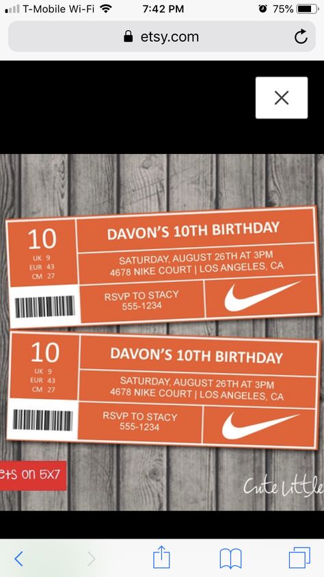 Nike Birthday Party Invitations, Nike Party Invitations, Nike Birthday Invitations, Nike Party Theme Ideas, Nike Jordan Birthday Party, Sneakerhead Party Ideas, Jersey Birthday Party Ideas, Nike First Birthday Theme, Nike Birthday Party Ideas Decoration