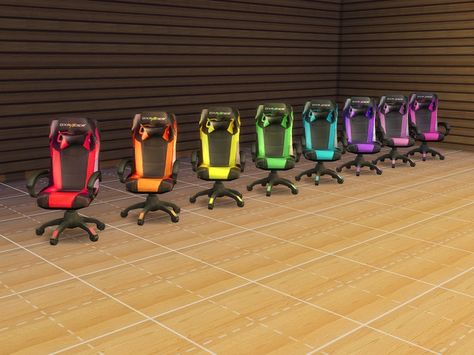 DXRacer gaming chair made into CC for all those gamer Sims out there!  Found in TSR Category 'Sims 4 Miscellaneous Recolor Sets' Sims Cc Furniture, Gamer Chair, Chaise Gaming, Sims 4 Clutter, Sims 4 Cc Furniture, 4 Dining Chairs, Gamer Room, Sims 4 Build, Sims 4 Game