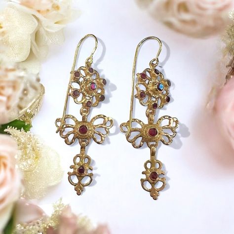 Whimsical and flirty, let these earrings dance on your ears as you move! . . https://jandhjewelry.etsy.com/listing/1739184454 . . #jandhjewelry #antique earrings #antiquejewelry #garnetearrings #januarybirthstone #danglinggarnets Nouveau Earrings, Art Nouveau Earrings, Art Nouveau Earring, Garnet Birthstone, Garnet Jewelry, Pretty Jewelry, January Birthstone, Garnet Earrings, Dangling Earrings