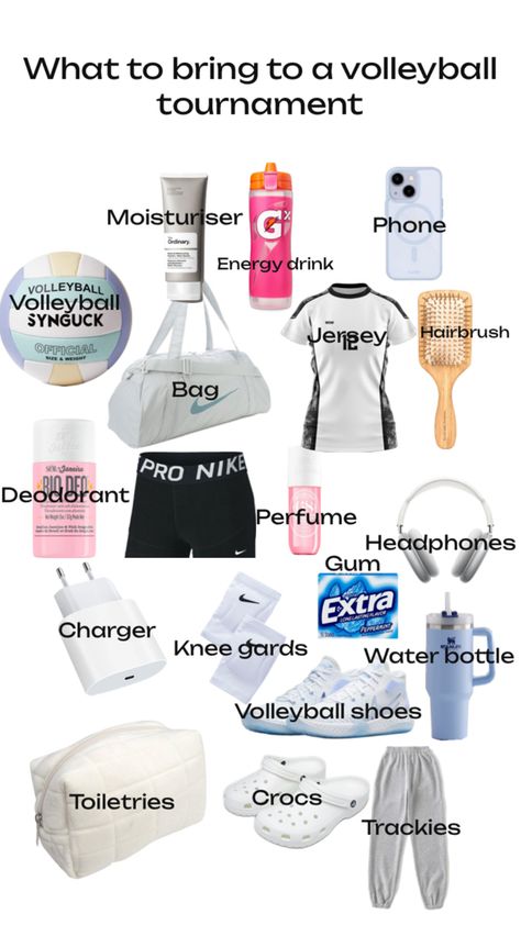 Volleyball Helpful Tips, What To Pack In Your Volleyball Bag, Club Volleyball Tournaments, What To Put In Your Volleyball Bag, Volleyball Rotations, Volleyball Wishlist, Volleyball Needs, Volleyball Essentials, Volleyball Snacks