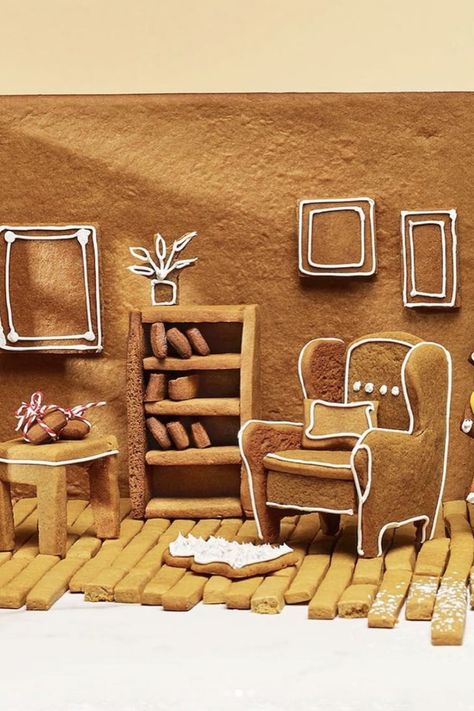 How to Download the Free Ikea Furniture Gingerbread Stencils Christmas Ikea, Malm Bed Frame, Gingerbread Dough, Mini Gingerbread House, Gingerbread House Parties, Gingerbread House Designs, Gingerbread House Cookies, Gingerbread Village, Cookie House