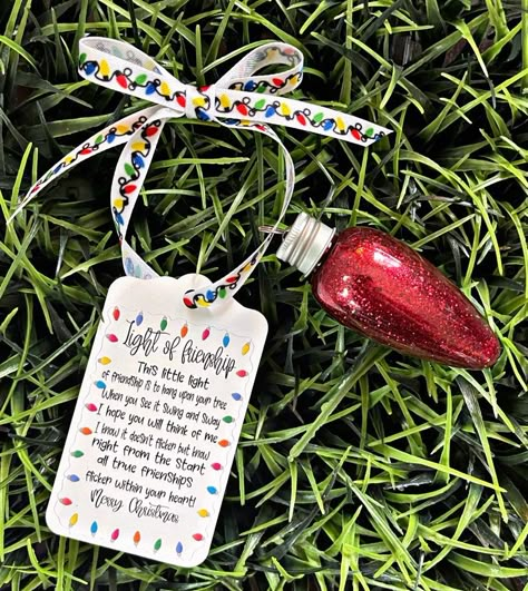 Light of Friendship Ornament, Light of Teacher Ornament, Stocking Stuffer, Bulb Ornament, Christmas Ornaments, - Etsy Light Of Friendship Ornament, Light Of Friendship, Friendship Ornaments, Light Bulb Ornaments, Christmas Light Ornament, Teacher Ornaments, Friend Ornament, Holiday Craft, 12 December