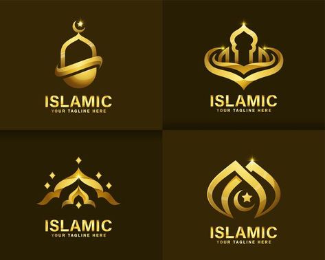 Luxury islamic logo. gold mosque logo de... | Premium Vector #Freepik #vector #logo #gold #islamic #luxury Mosque Logo Design, Arab Logo, Mosque Logo, Islamic Logo, Wallpaper Design Pattern, Skull Stencil, Islamic Calligraphy Painting, Islamic Posters, Islamic Design