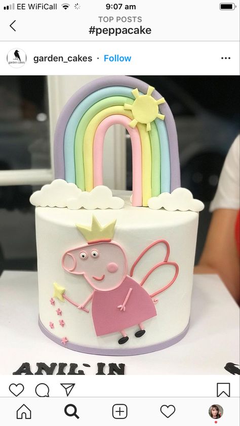 Tortas Peppa Pig, Pig Birthday Cakes, Butterfly Cake Topper, Peppa Pig Birthday Party, Garden Cakes, Peppa Pig Birthday, Butterfly Cakes, Birthday Cake Decorating, Girl Cakes